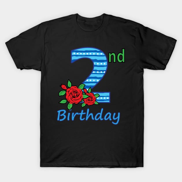 2nd Flower - 2nd Birthday - Flower - Floral - Birthday T-Shirt by lunamoonart